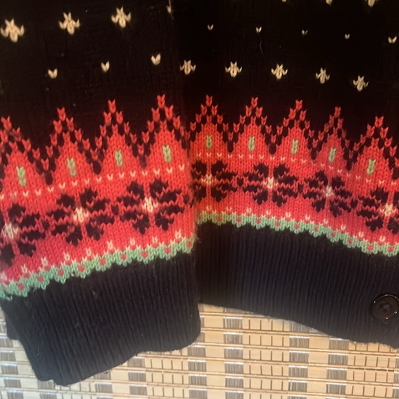 Talbots Lambswool Blend Fair Isle Nordic Sweater Navy Women Size M - Picture 4 of 4